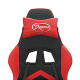 Gaming Chair with Footrest Black and Red Faux Leather