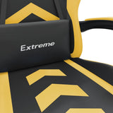Gaming Chair with Footrest Black and Gold Faux Leather