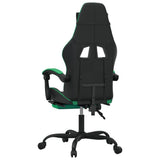 Gaming Chair with Footrest Black and Green Faux Leather - 45-Degree Angle