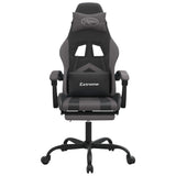 Gaming Chair with Footrest Black and Grey Faux Leather