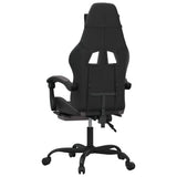 Gaming Chair with Footrest Black and Grey Faux Leather - 45-Degree Angle