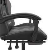 Gaming Chair with Footrest Black and Grey Faux Leather - Extra Image