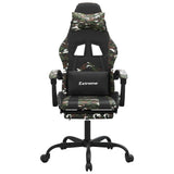 Gaming Chair with Footrest Black and Camouflage Faux Leather