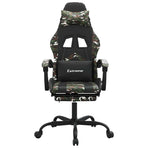 Gaming Chair with Footrest Black and Camouflage Faux Leather