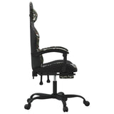 Gaming Chair with Footrest Black and Camouflage Faux Leather - Top-Down View