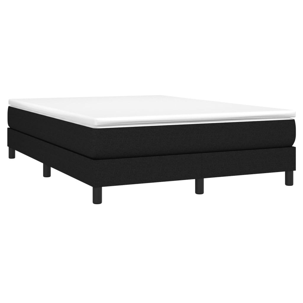 Box Spring Bed Frame Black Double Fabric