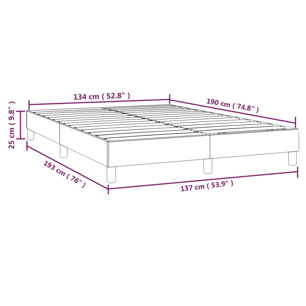 Box Spring Bed Frame Black Double Fabric
