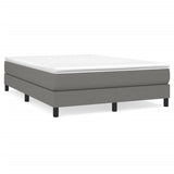 Box Spring Bed Frame Dark Grey Queen Fabric - Front View