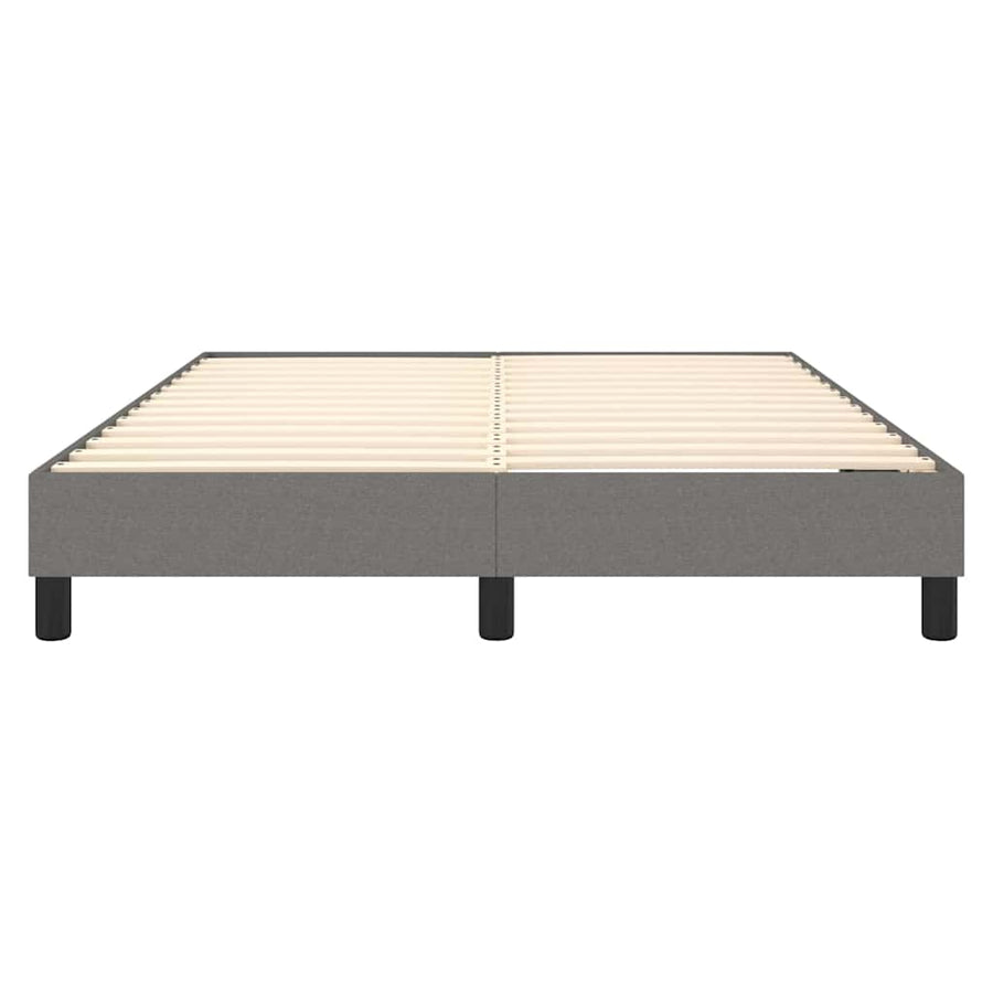 Box Spring Bed Frame Dark Grey Queen Fabric