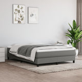 Box Spring Bed Frame Dark Grey Queen Fabric