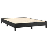 Box Spring Bed Frame Black Queen Faux Leather