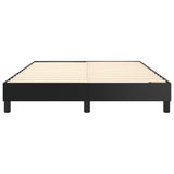 Box Spring Bed Frame Black Queen Faux Leather