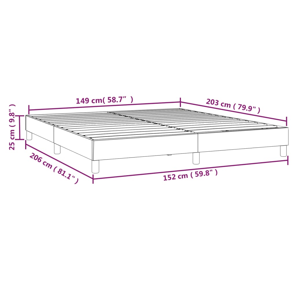 Box Spring Bed Frame Black Queen Faux Leather