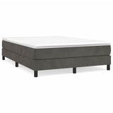 Box Spring Bed Frame Dark Grey Double Velvet