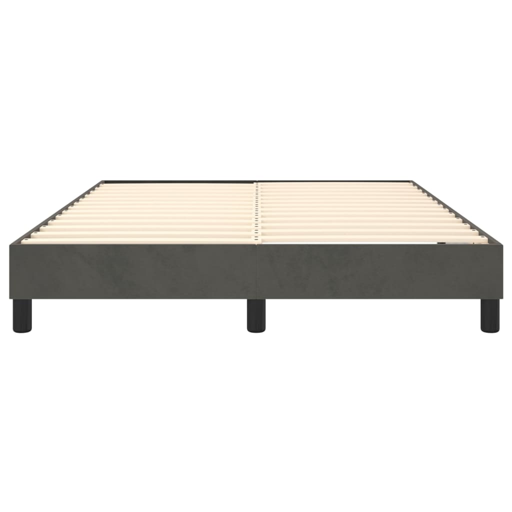 Box Spring Bed Frame Dark Grey Double Velvet