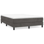 Box Spring Bed Frame Dark Grey Queen Velvet