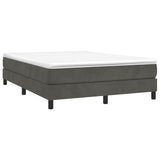Box Spring Bed Frame Dark Grey Queen Velvet - Side View