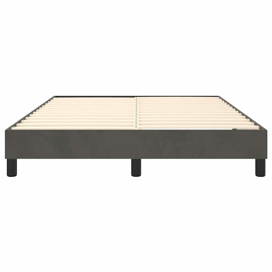 Box Spring Bed Frame Dark Grey Queen Velvet
