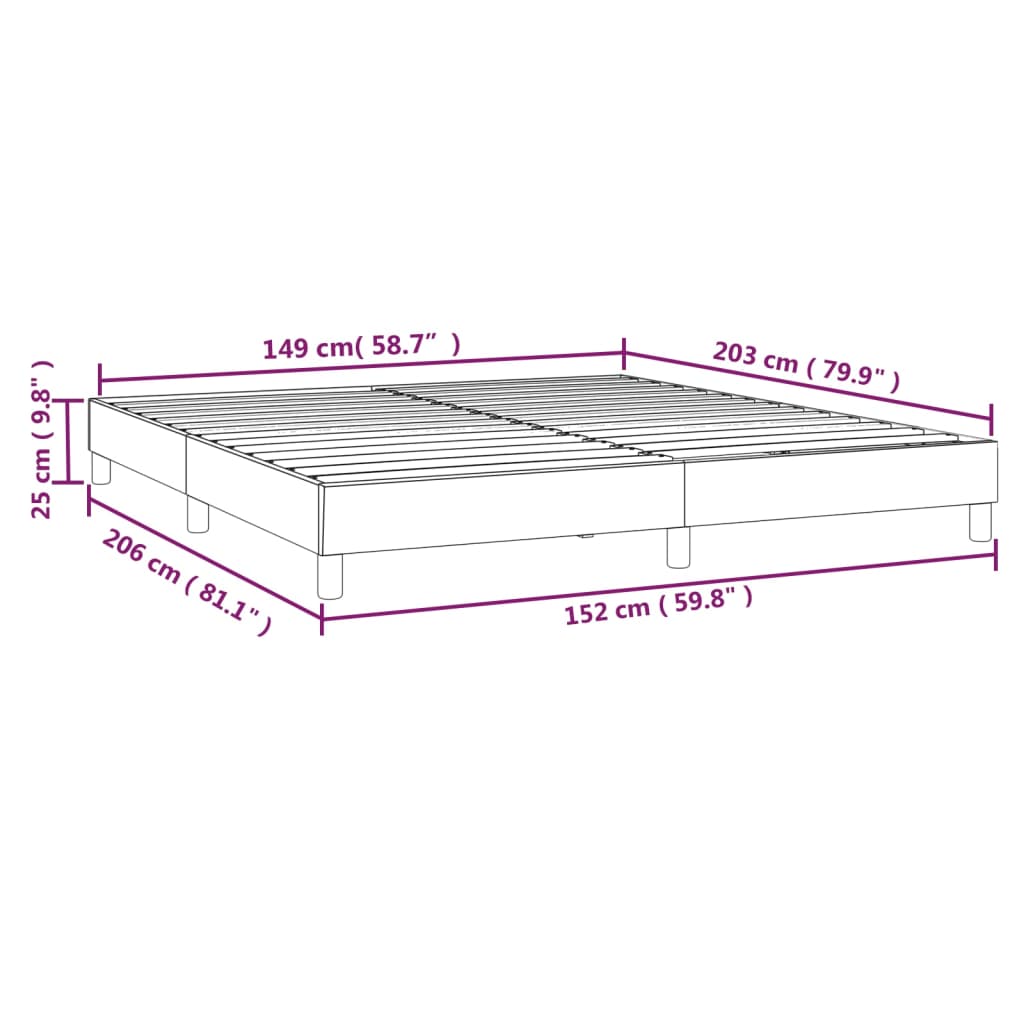 Box Spring Bed Frame Dark Grey Queen Velvet