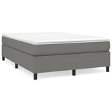 Box Spring Bed Frame Dark Grey Double Fabric