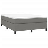 Box Spring Bed Frame Dark Grey Double Fabric