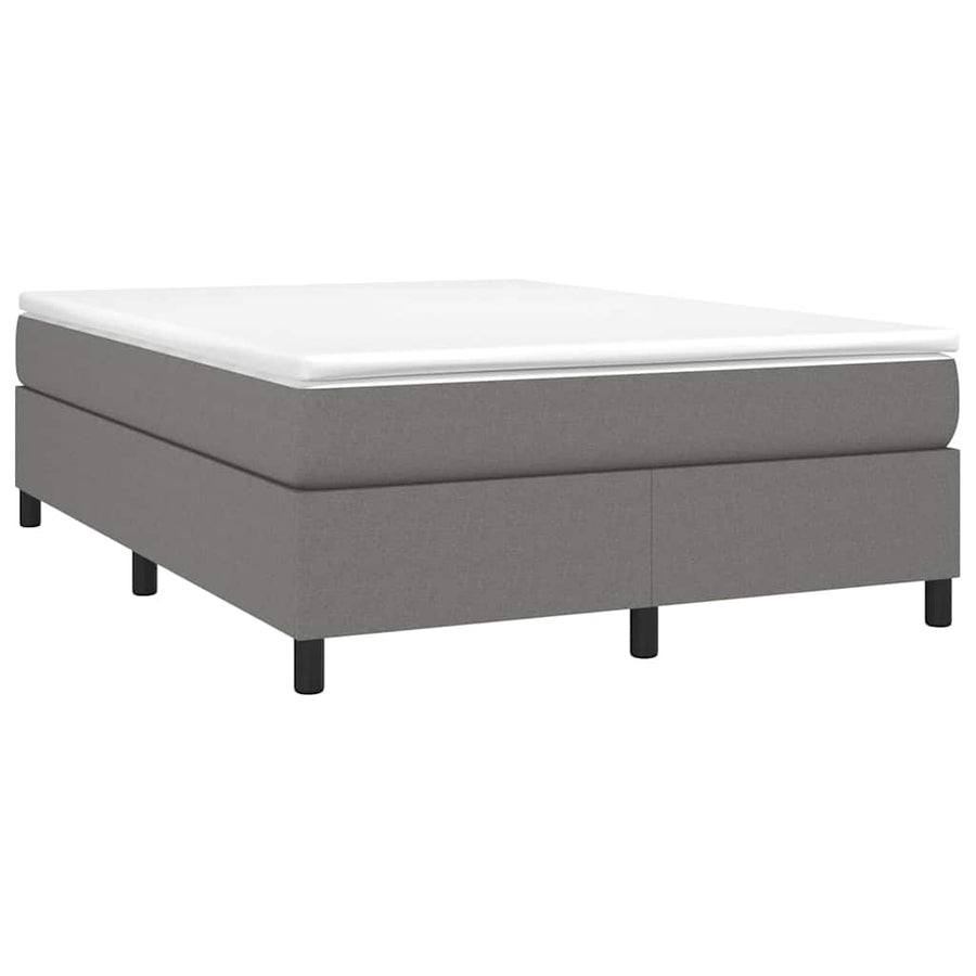 Box Spring Bed Frame Dark Grey Fabric