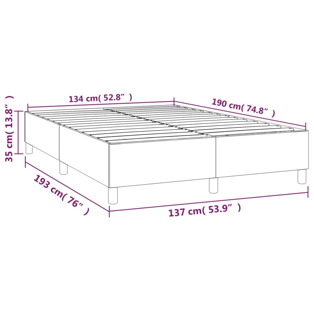 Box Spring Bed Frame Dark Grey Double Fabric