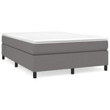Box Spring Bed Frame Dark Grey Queen Fabric - Front View