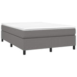 Box Spring Bed Frame Dark Grey Queen Fabric
