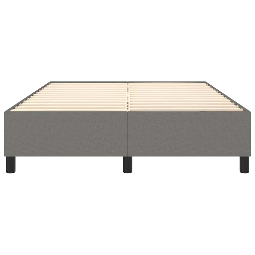 Box Spring Bed Frame Dark Grey Queen Fabric