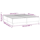 Box Spring Bed Frame Dark Grey Queen Fabric