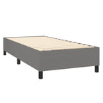 Box Spring Bed Frame Dark Grey 107x203 cm King Single Fabric