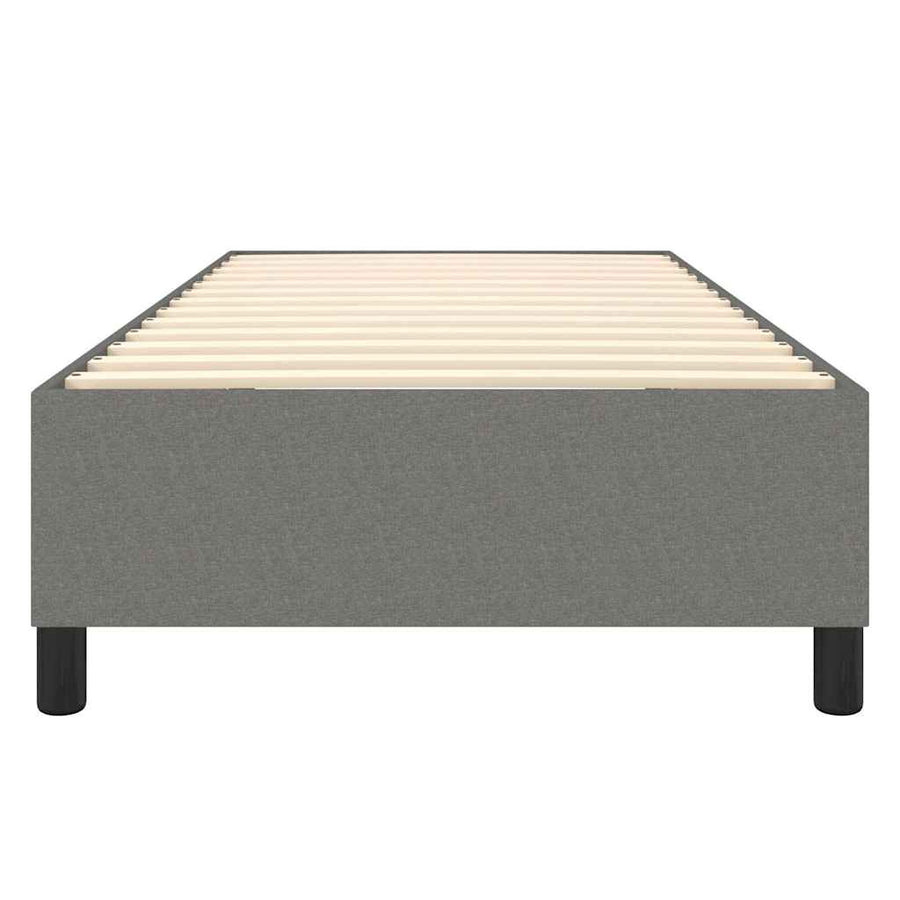 Box Spring Bed Frame Dark Grey 107x203 cm King Single Fabric