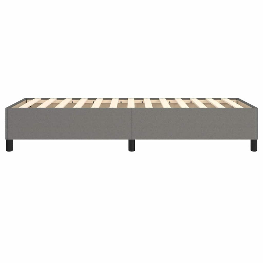Box Spring Bed Frame Dark Grey 107x203 cm King Single Fabric