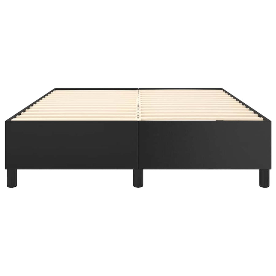 Box Spring Bed Frame Black Faux Leather