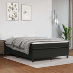 Box Spring Bed Frame Black Faux Leather