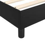 Box Spring Bed Frame Black Queen Faux Leather - Rear View