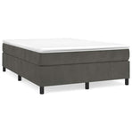 Box Spring Bed Frame Dark Grey Queen Velvet
