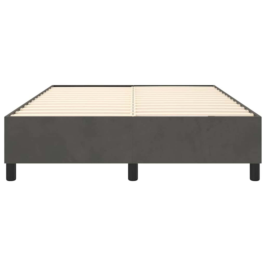 Box Spring Bed Frame Dark Grey Queen Velvet