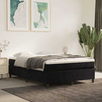 Box Spring Bed Frame Black Queen Velvet