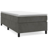 Box Spring Bed Frame Dark Grey King Single Velvet - Front View