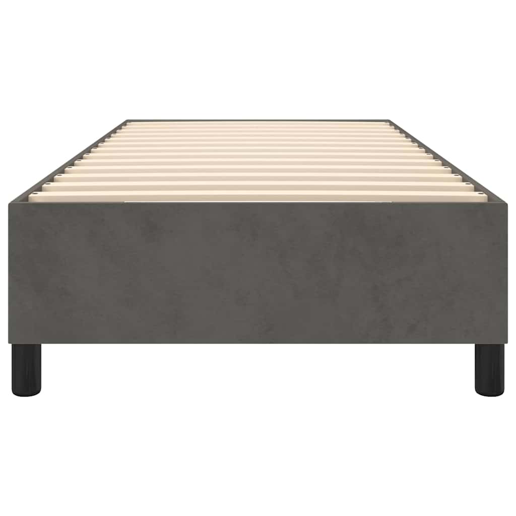 Box Spring Bed Frame Dark Grey King Single Velvet