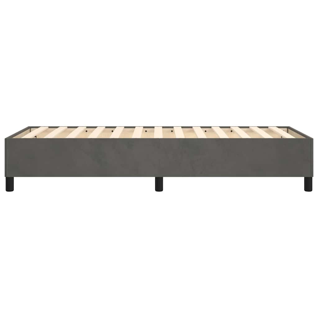 Box Spring Bed Frame Dark Grey King Single Velvet
