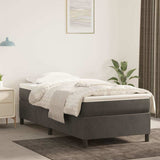 Box Spring Bed Frame Dark Grey King Single Velvet