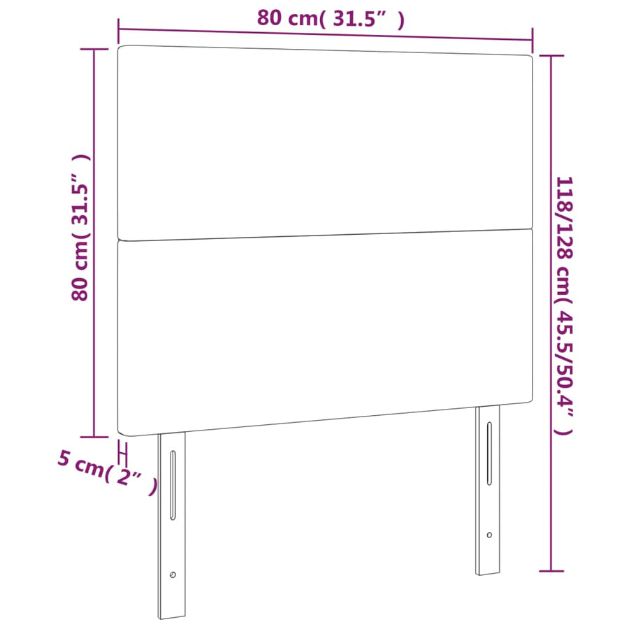 Headboards 2 pcs Dark Grey 80 cm Fabric
