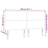 Headboards 4 pcs Black 100 cm Fabric - Low Angle