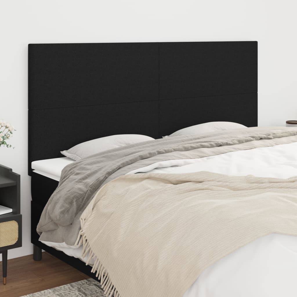 Headboards 4 pcs Black 100 cm Fabric