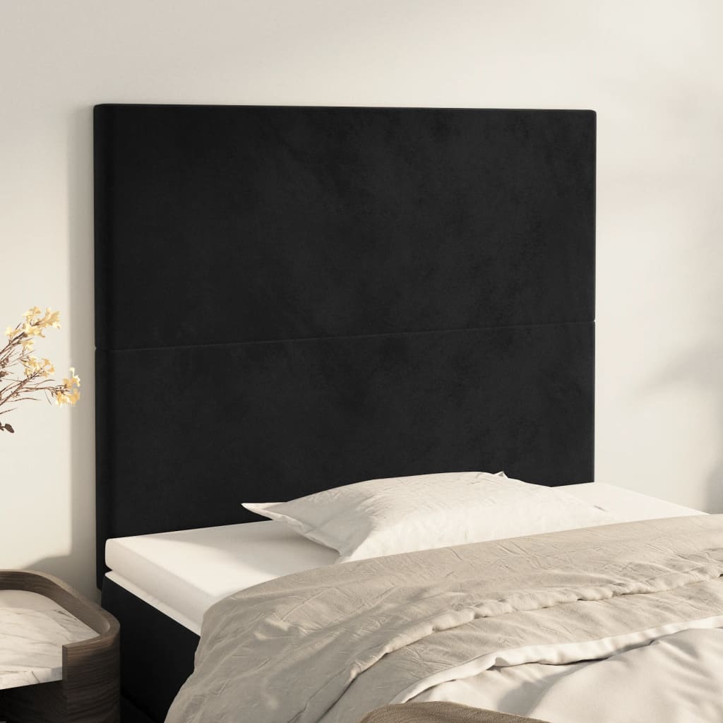 Headboards 2 pcs Black 80 cm Velvet