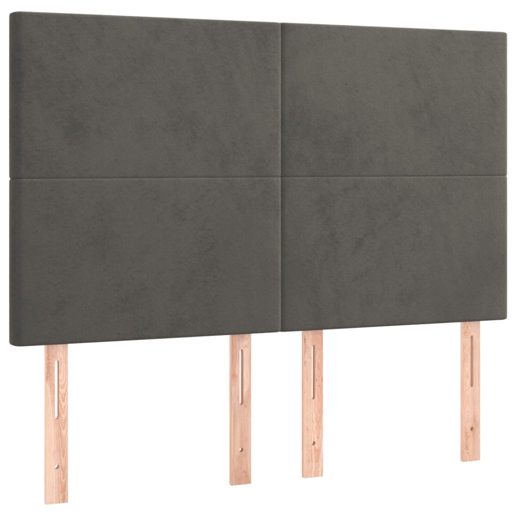 Headboards 4 pcs Dark Grey 72 cm Velvet