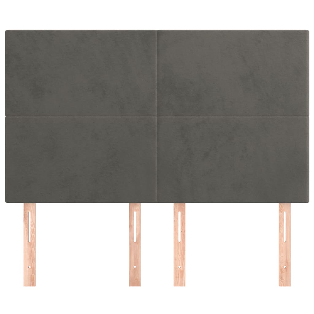 Headboards 4 pcs Dark Grey 72 cm Velvet